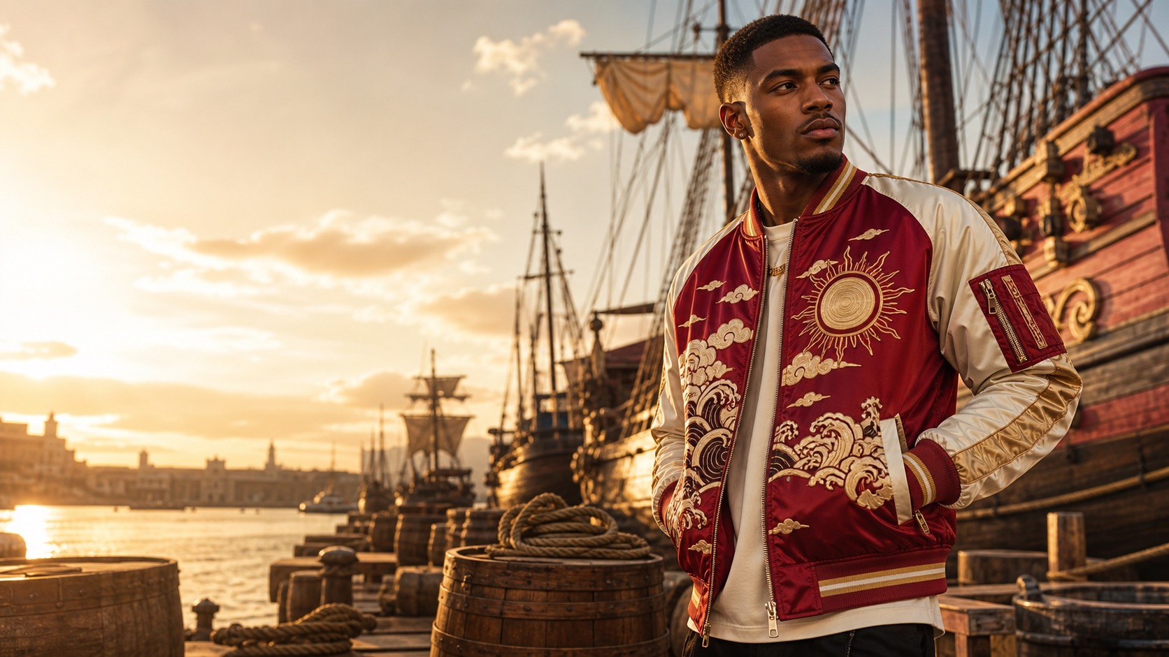 Grand Arc Collection editorial jacket campaign
