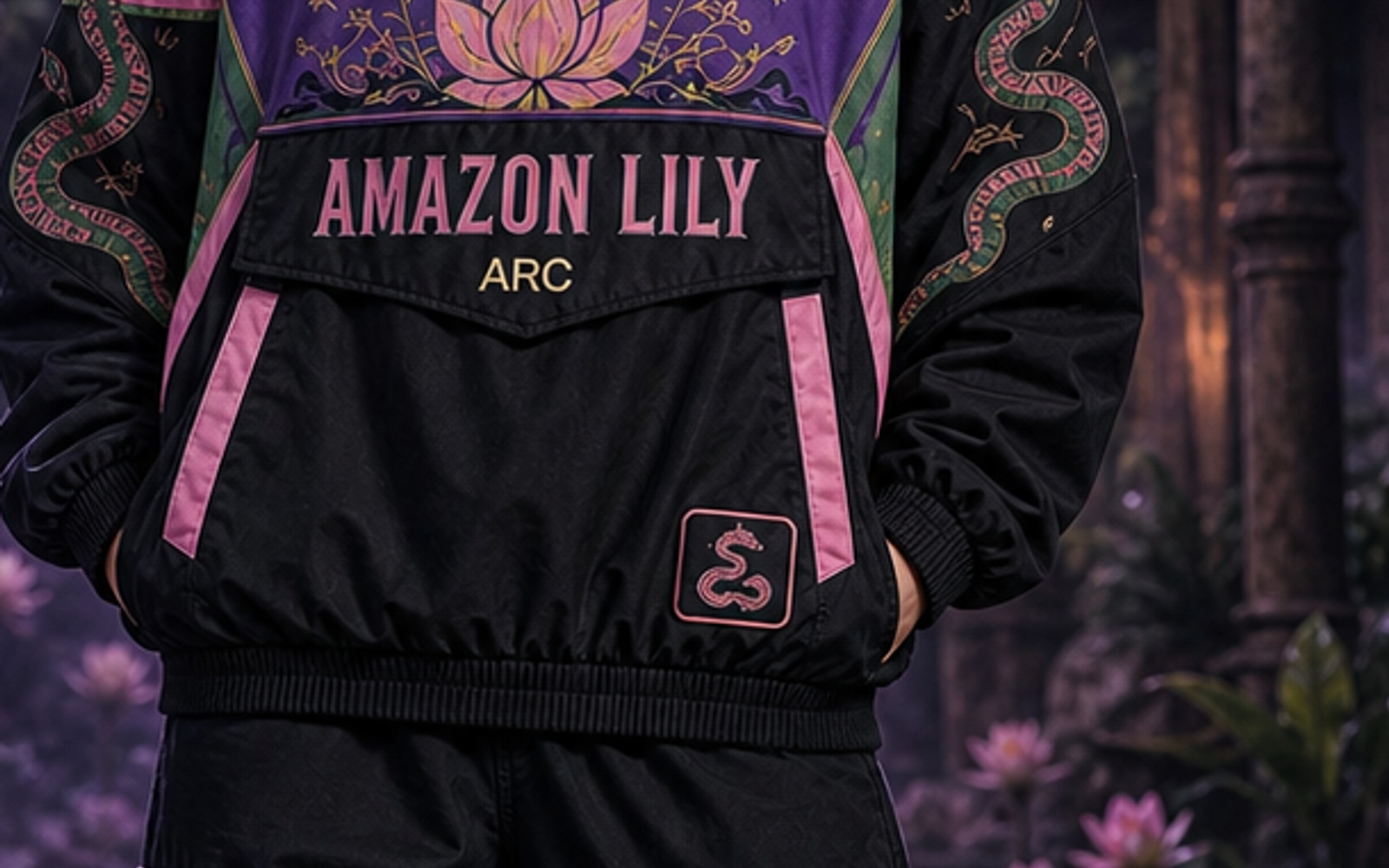 Amazon Lily Pullover Jacket Front Artwork
