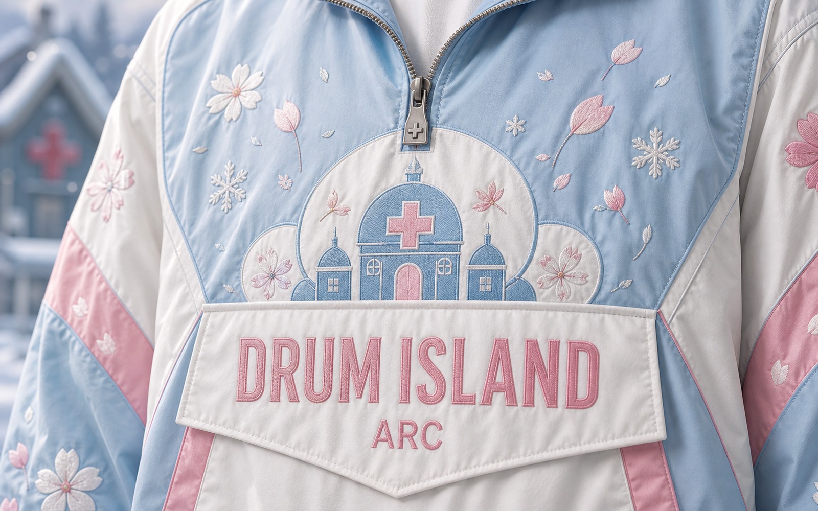 Drum Island Pullover Jacket Front Artwork