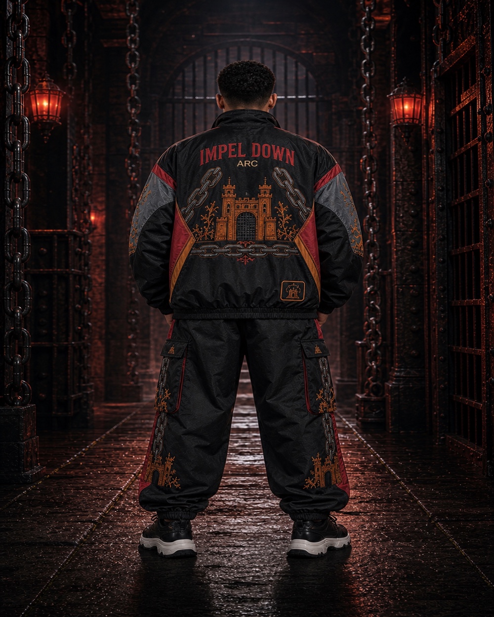 Impel Down Pullover Jacket Back Artwork