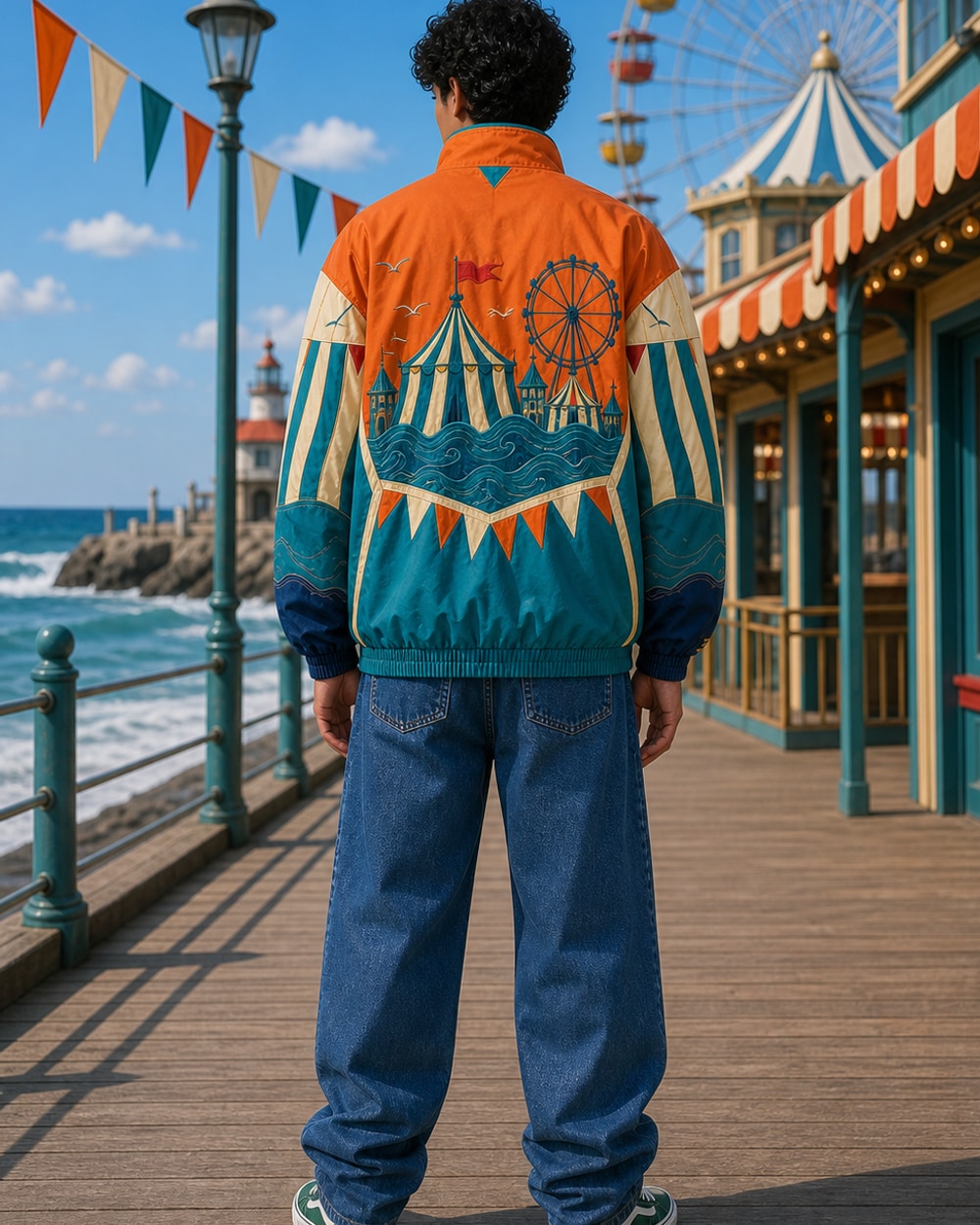 Orange Town Pullover Jacket Back Artwork