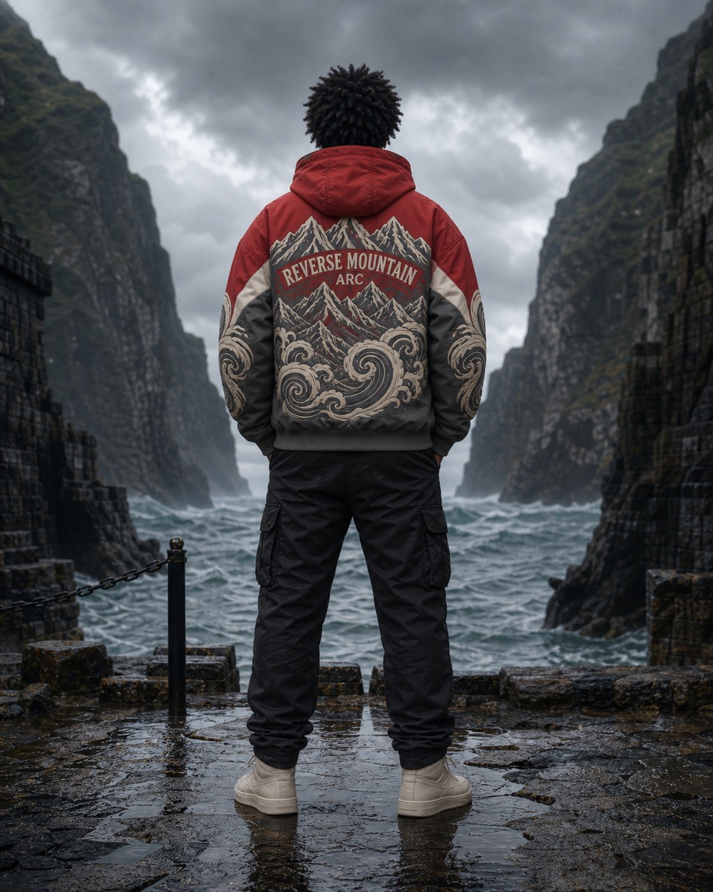 Reverse Mountain Pullover Jacket Back Artwork